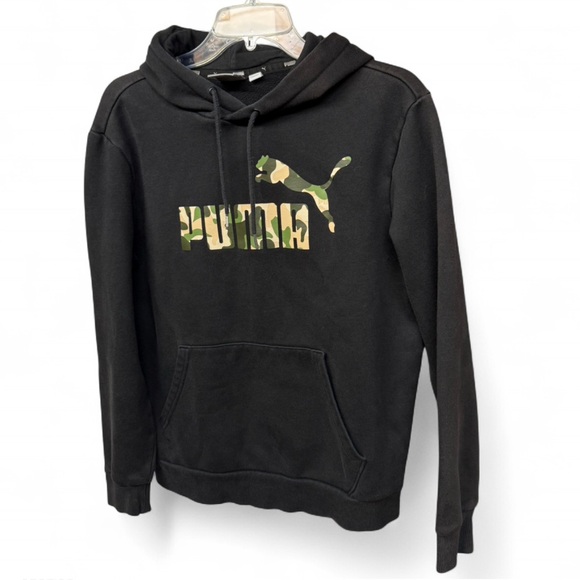 Puma Black Hoodie with Camo Logo - Picture 2 of 6